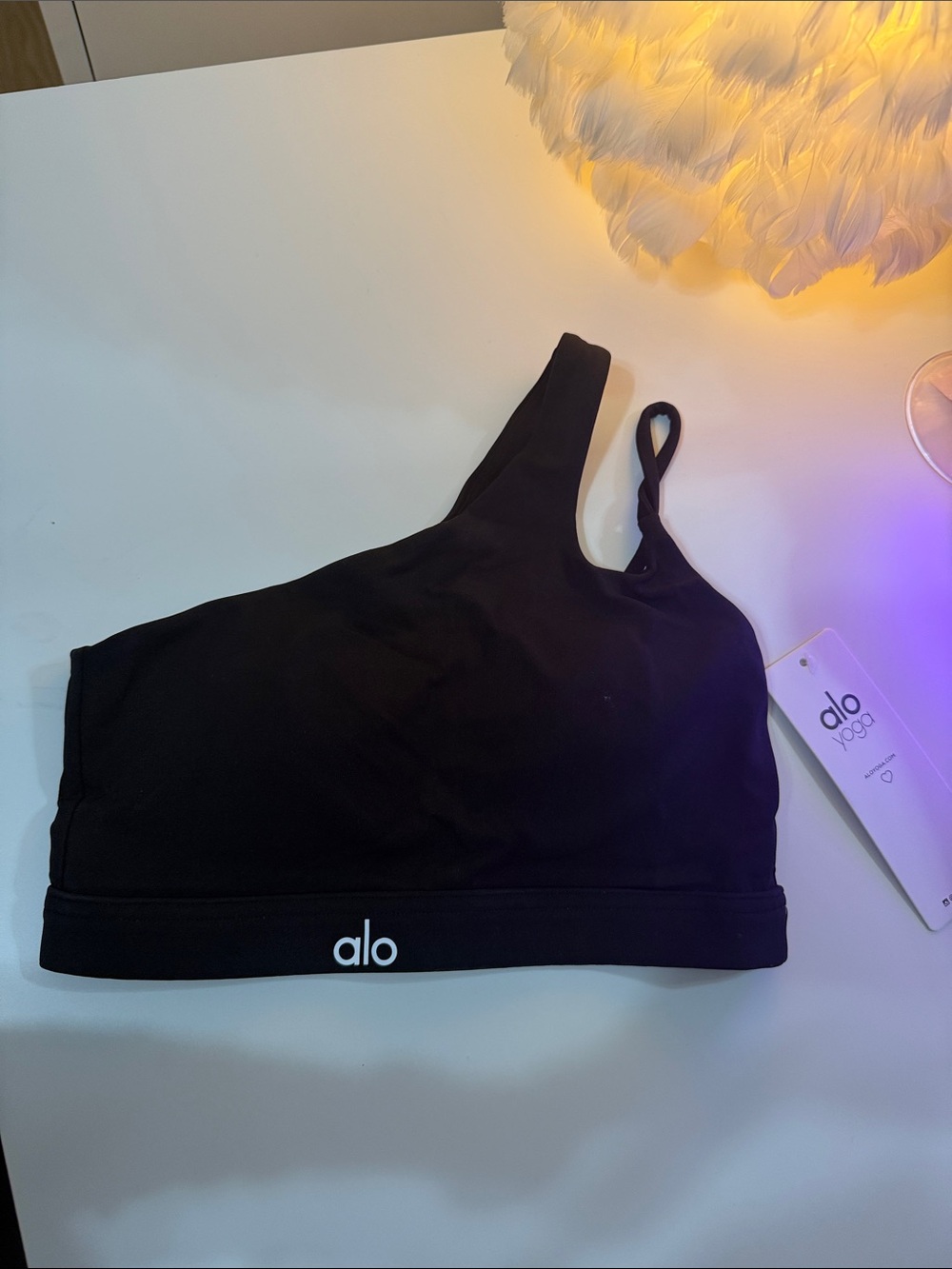 ALO Yoga Black One-Shoulder Tank Top